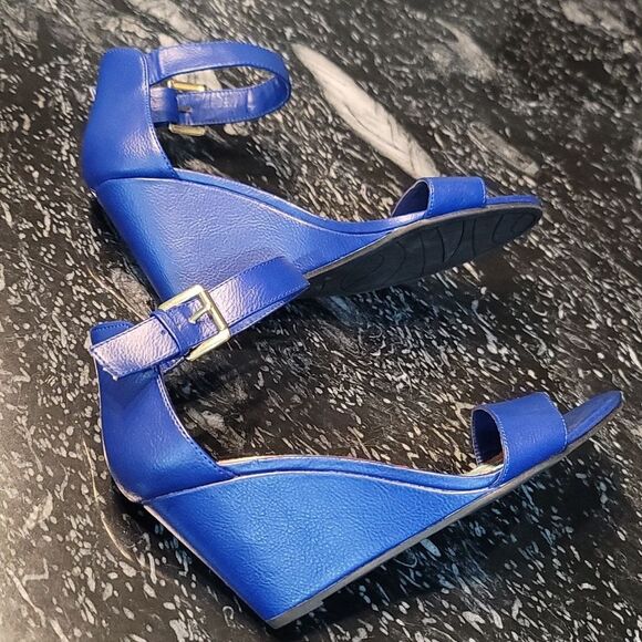 AMERICAN EAGLE WOMEN'S Classic Heels SANDAL ANKLE STRAP OPEN TOE WEDGE SANDAL - Picture 9 of 16